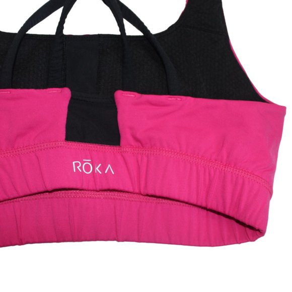 Hot Pink and Black Roka sports bra size Medium - Picture 4 of 7